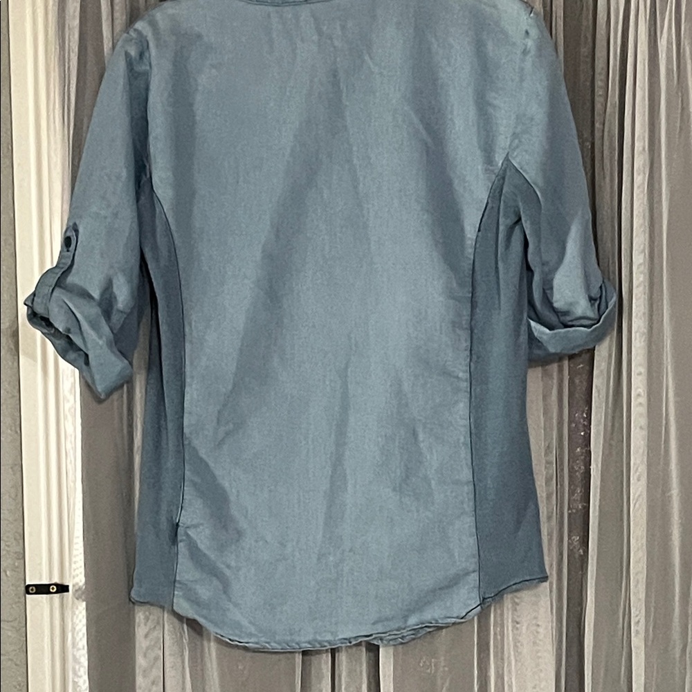 Cavalini Light Blue Denim Button-Down Shirt - Picture 2 of 5